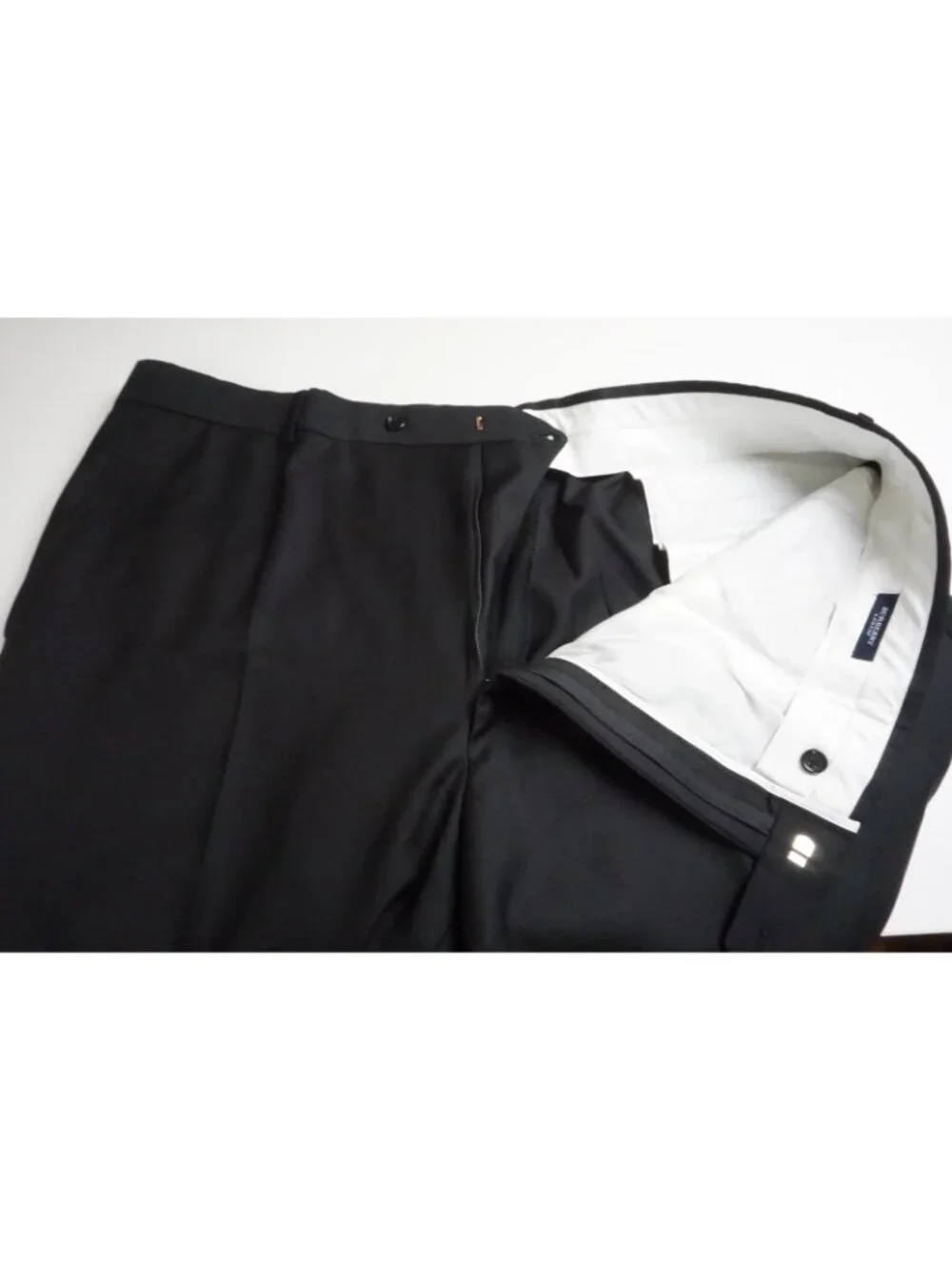 Burberry London Solid Black Wool 2 Pc Suit Jacket Pants Sz 50R BRAND NEW